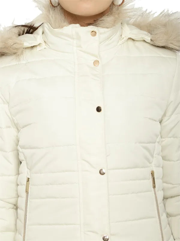 Mettle Women White Parka Jacket