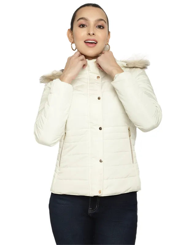 Mettle Women White Parka Jacket