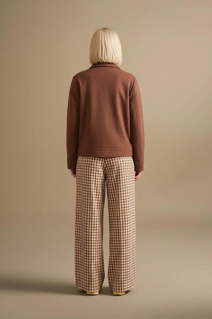 Women Suede Woven Jacket