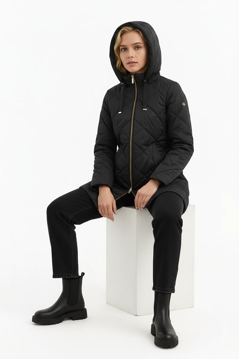 Women Solid Hooded Neck Jacket