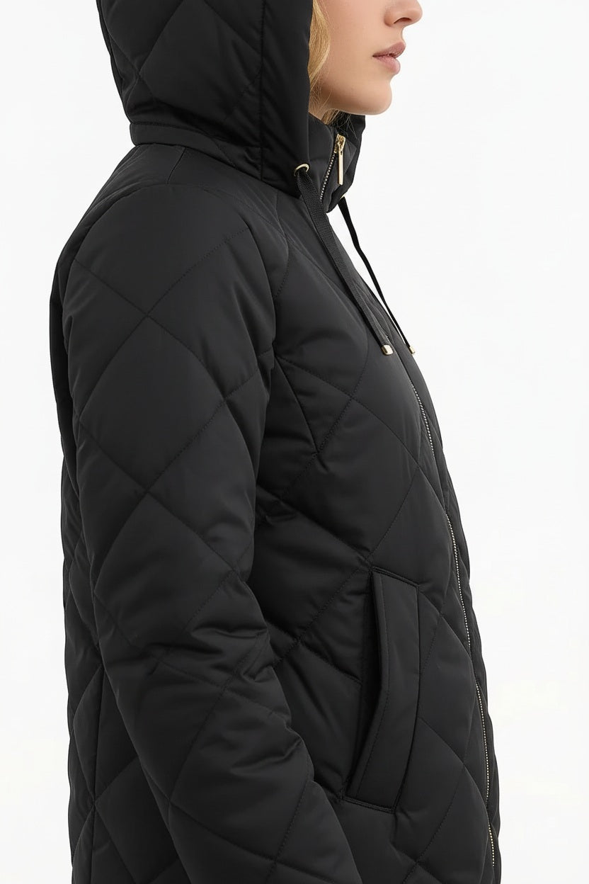 Women Solid Hooded Neck Jacket