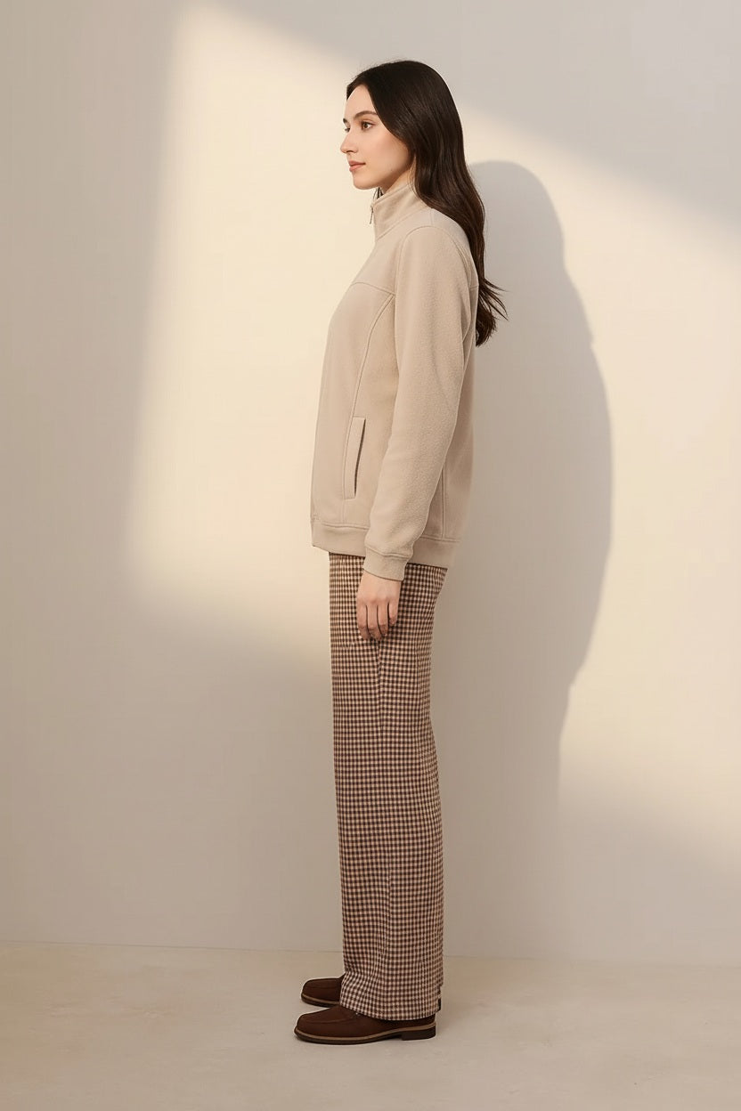 Women Solid Round Neck Sweatshirt