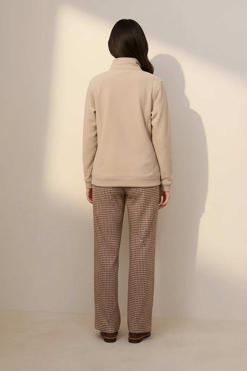 Women Solid Round Neck Sweatshirt