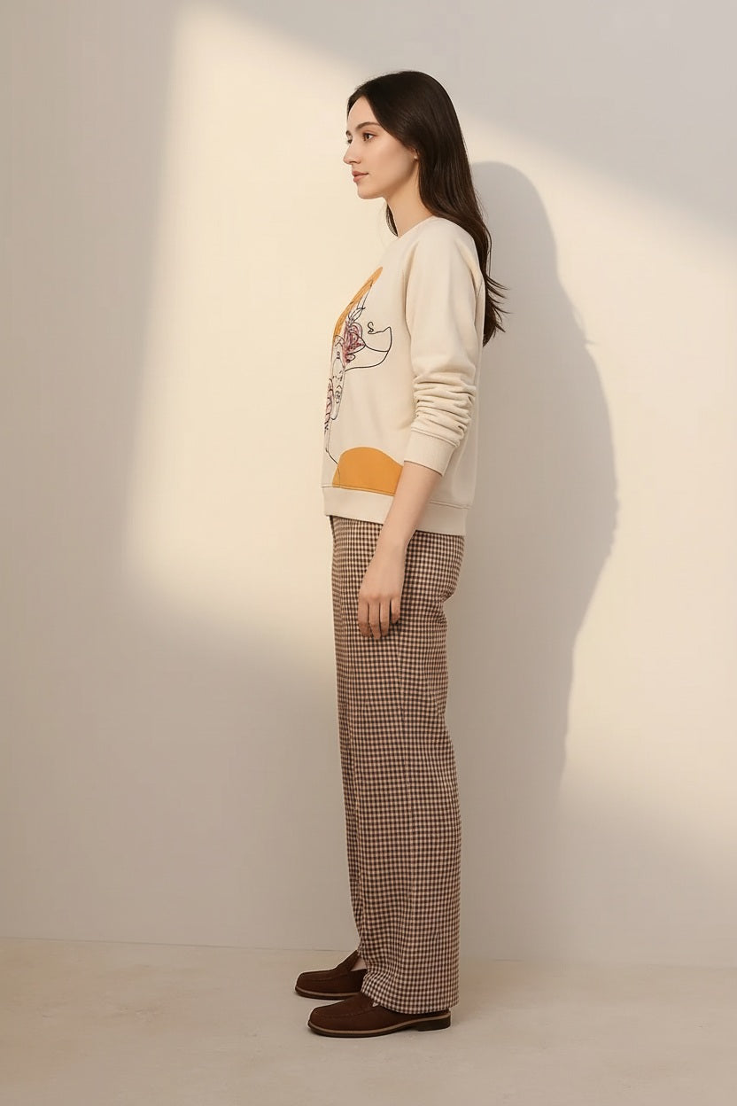 Women Graphic Round Neck Sweatshirt