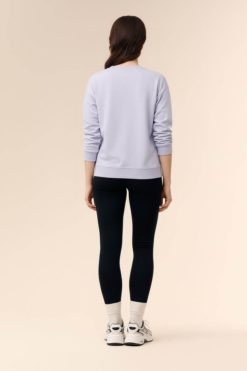 Women Round Neck Floral Print Sweatshirt