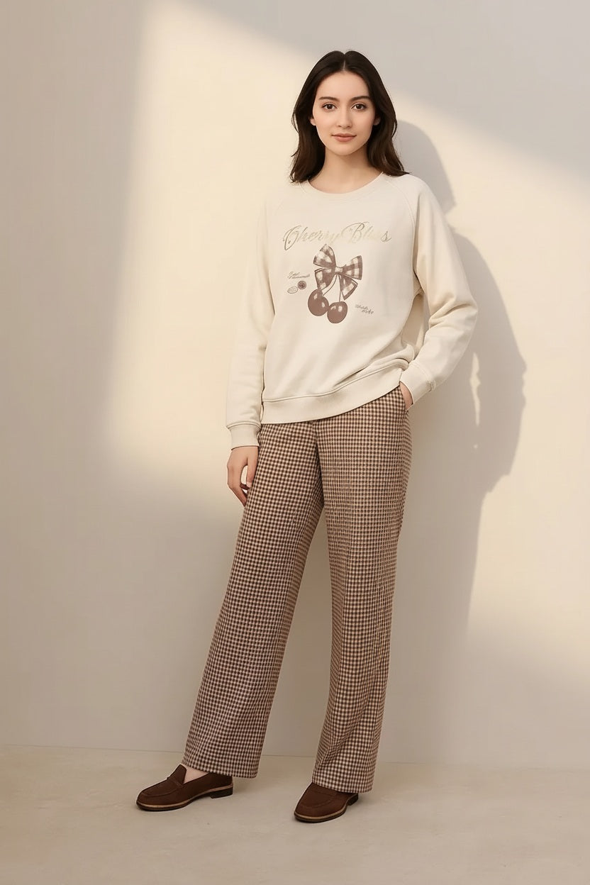 Women Graphic Round Neck Sweatshirt