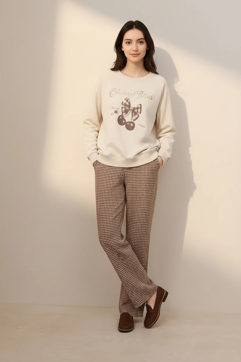 Women Graphic Round Neck Sweatshirt