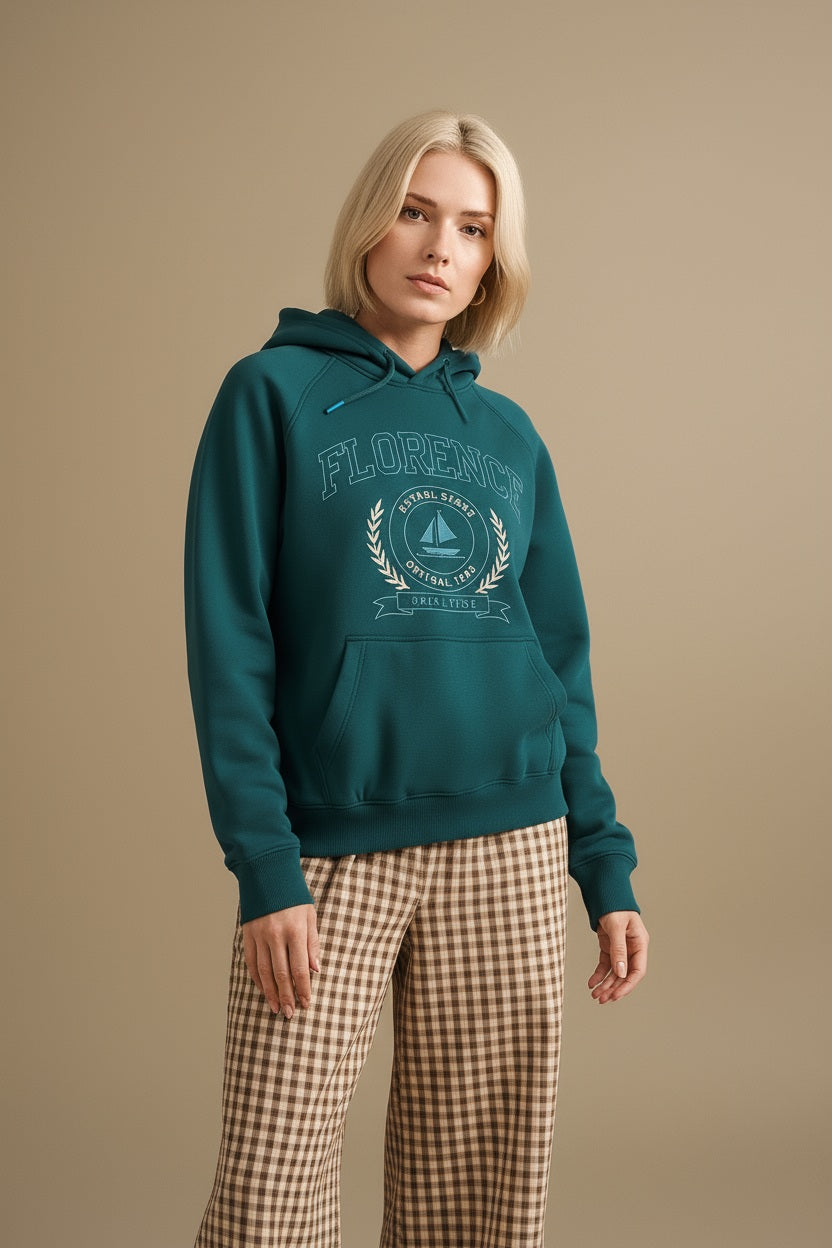 Women Graphic Print Hooded Neck Sweatshirt