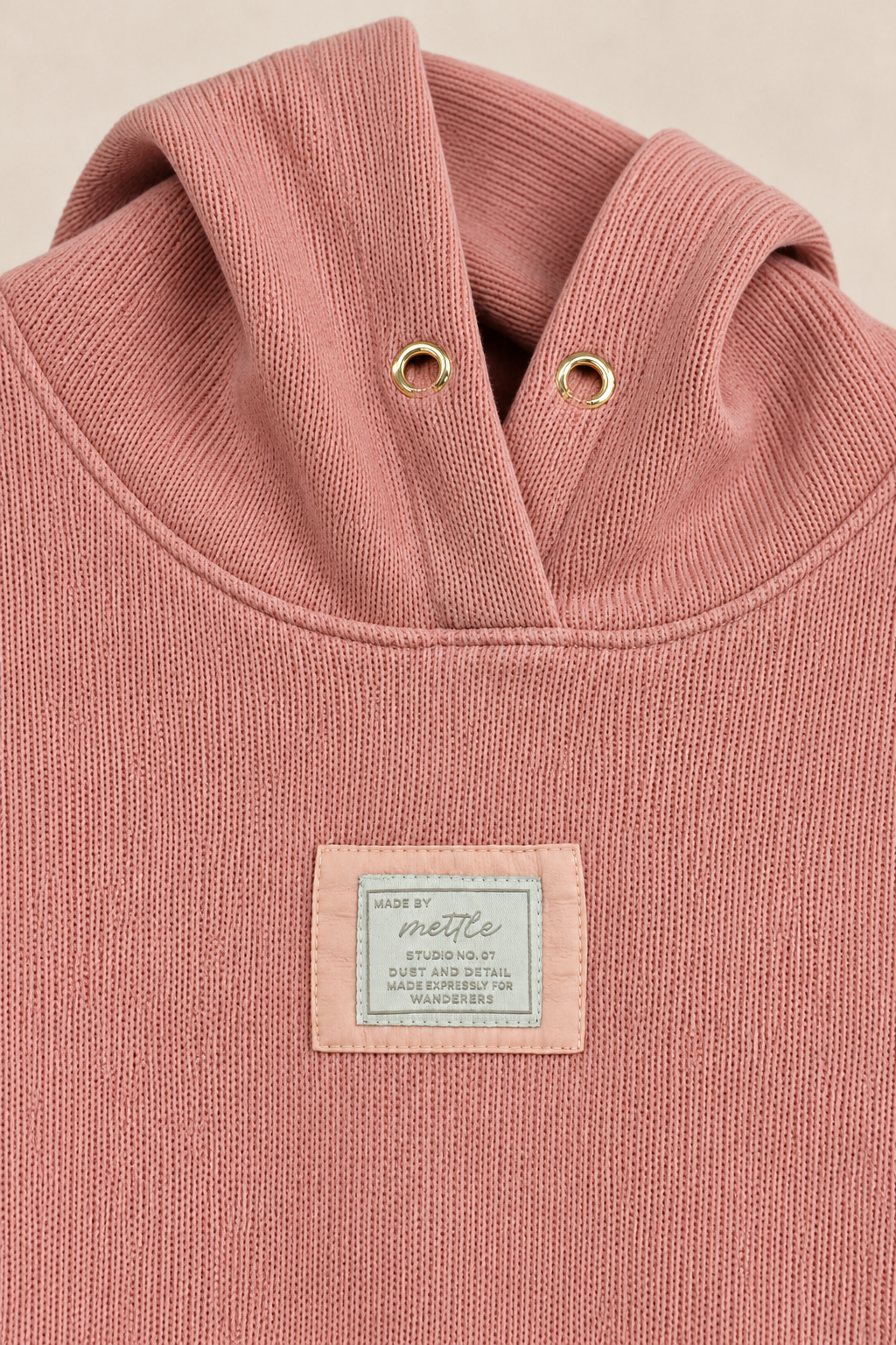 Women's Regular Fit Knitted Hooded Sweatshirt with Kangaroo Pocket – Peach