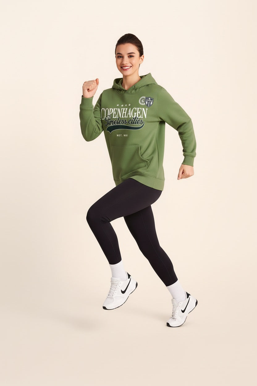 Women Graphic Print Hooded Neck Sweatshirt