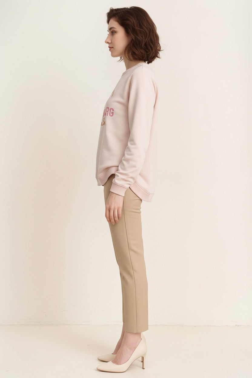 Women Round Neck Graphic Print Sweatshirt