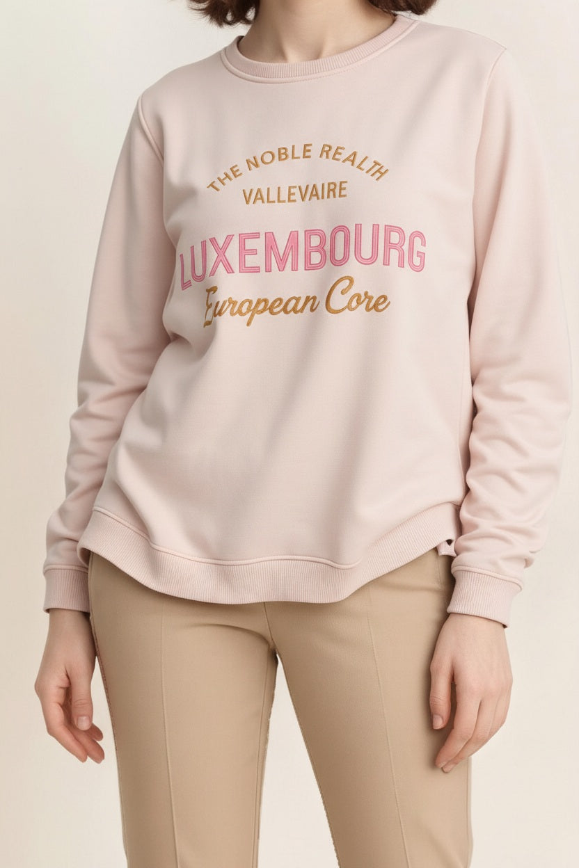 Women Round Neck Graphic Print Sweatshirt