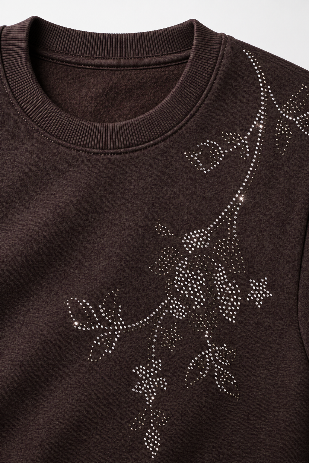 Women’s Wine Knitted Cotton Fleece Sweatshirt – Regular Fit