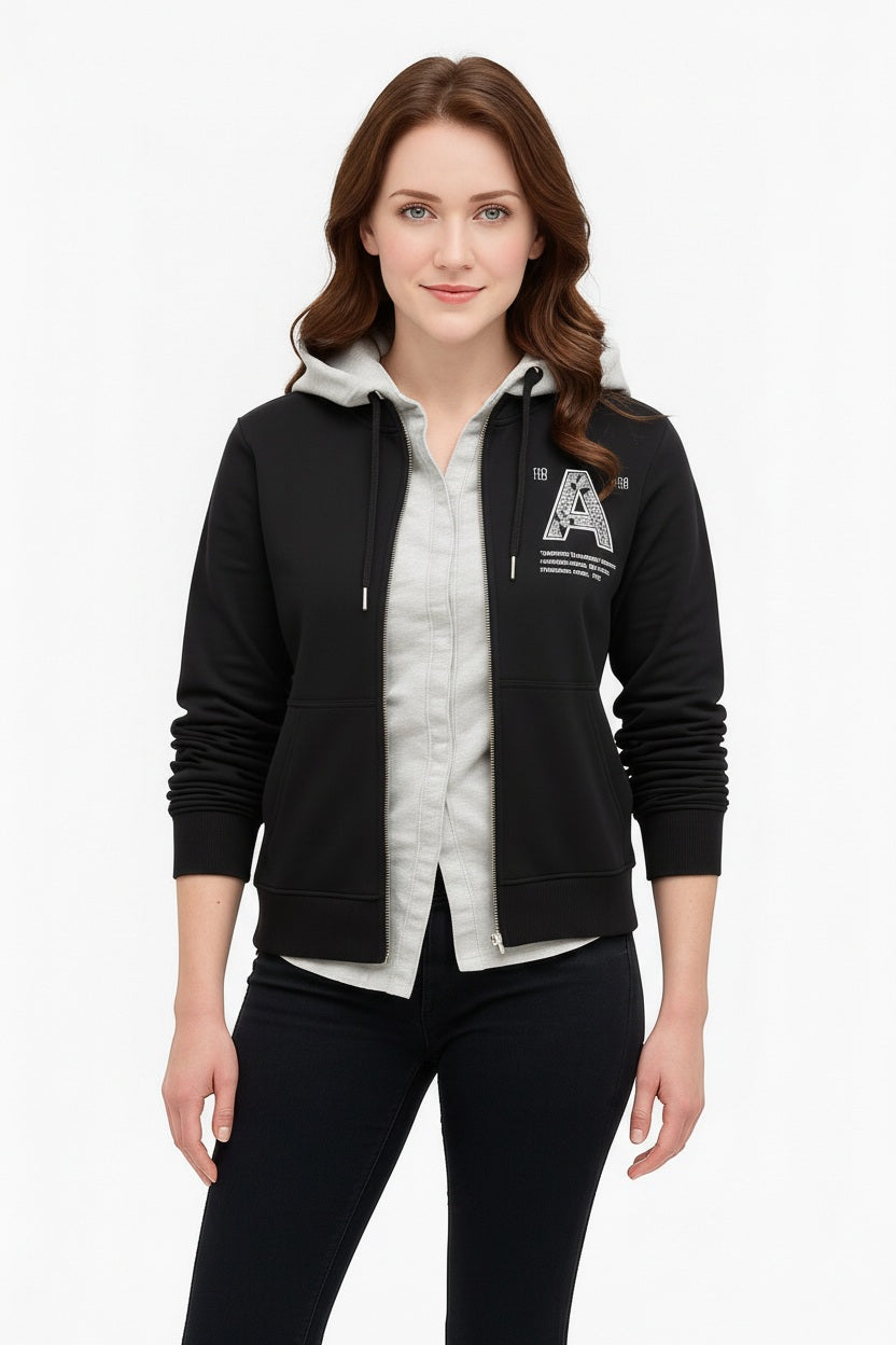 Women Graphic Print Hooded Neck Sweatshirt