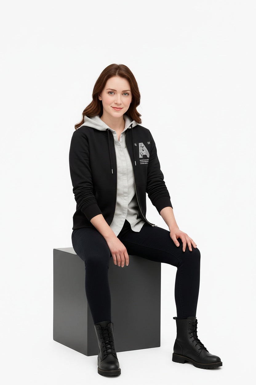 Women Graphic Print Hooded Neck Sweatshirt