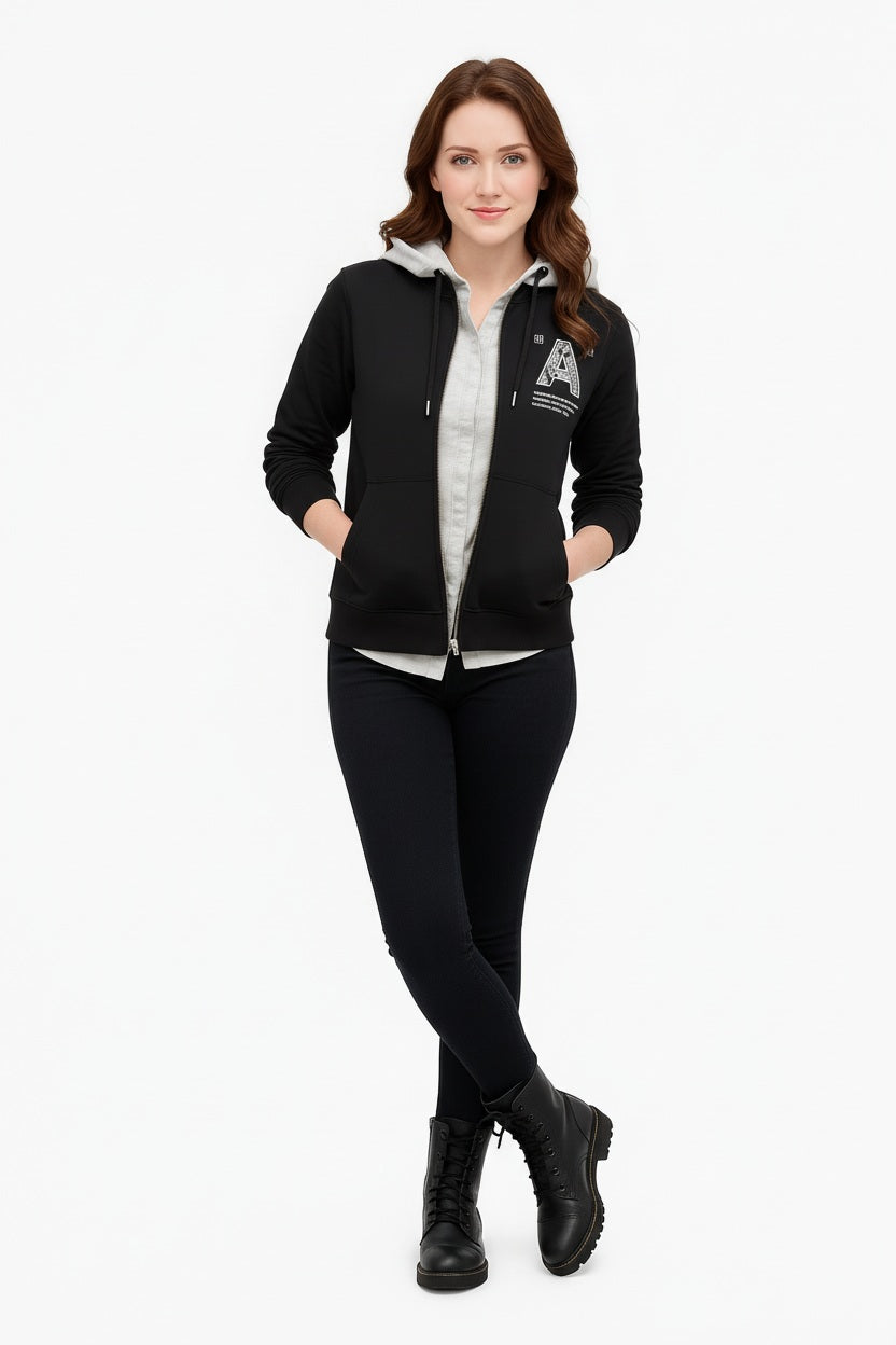 Women Graphic Print Hooded Neck Sweatshirt