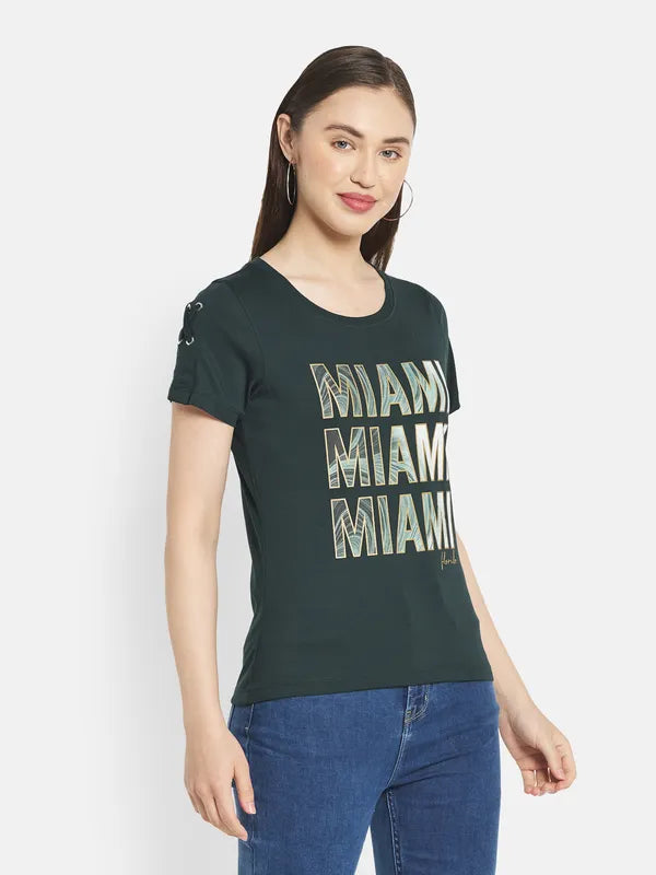 Women Mountain Green T-Shirt