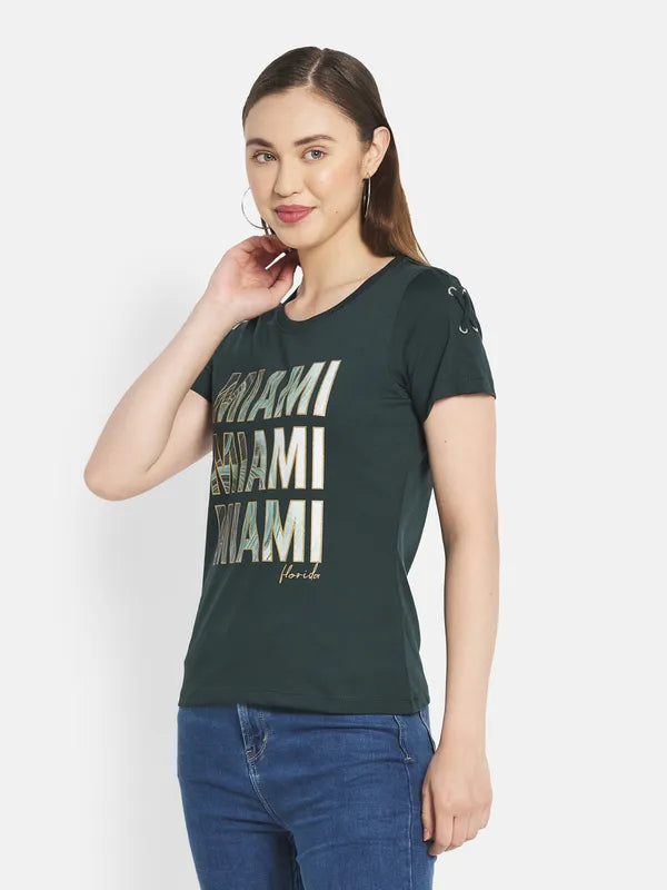 Women Mountain Green T-Shirt