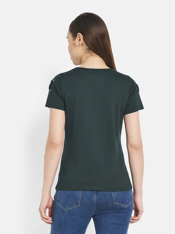 Women Mountain Green T-Shirt