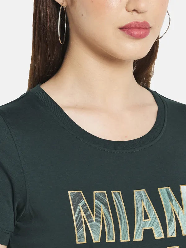 Women Mountain Green T-Shirt