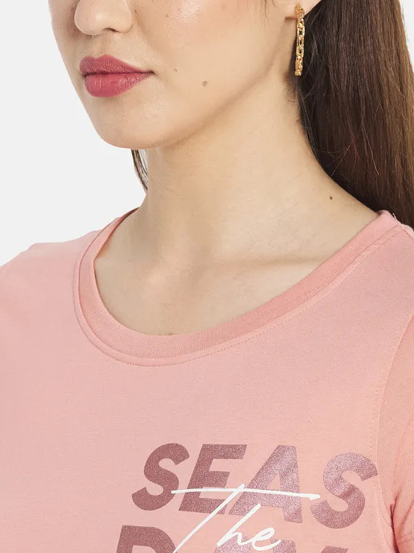 Women Dusty Peach T-Shirt