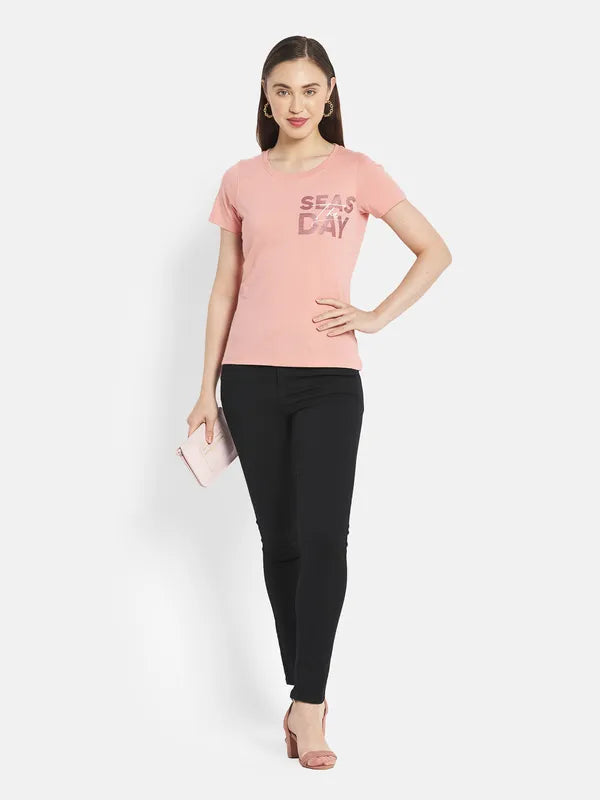 Women Dusty Peach T-Shirt