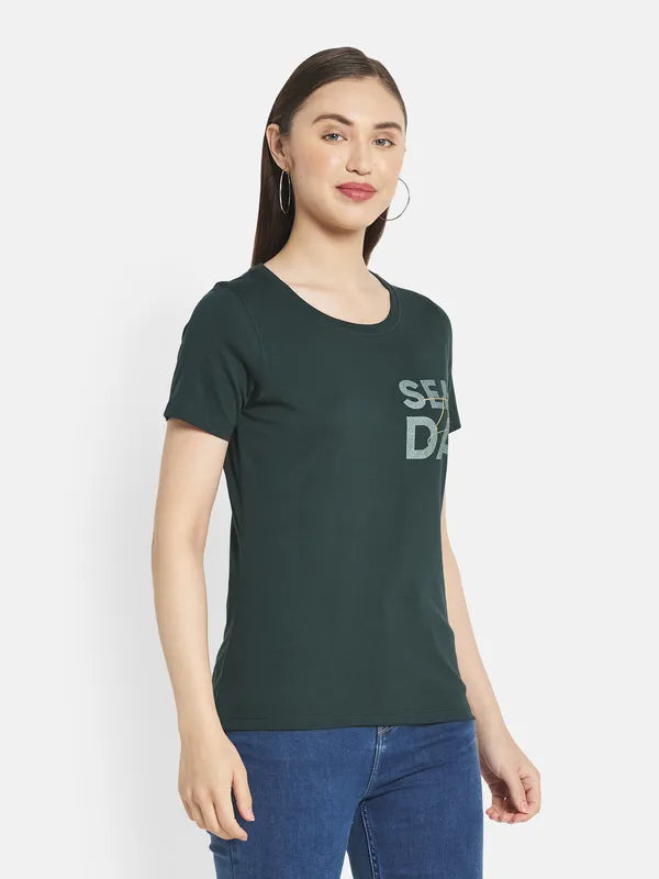 Women Mountain Green T-Shirt