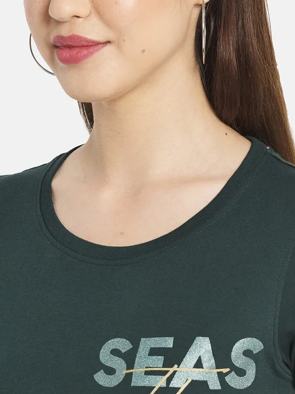 Women Mountain Green T-Shirt