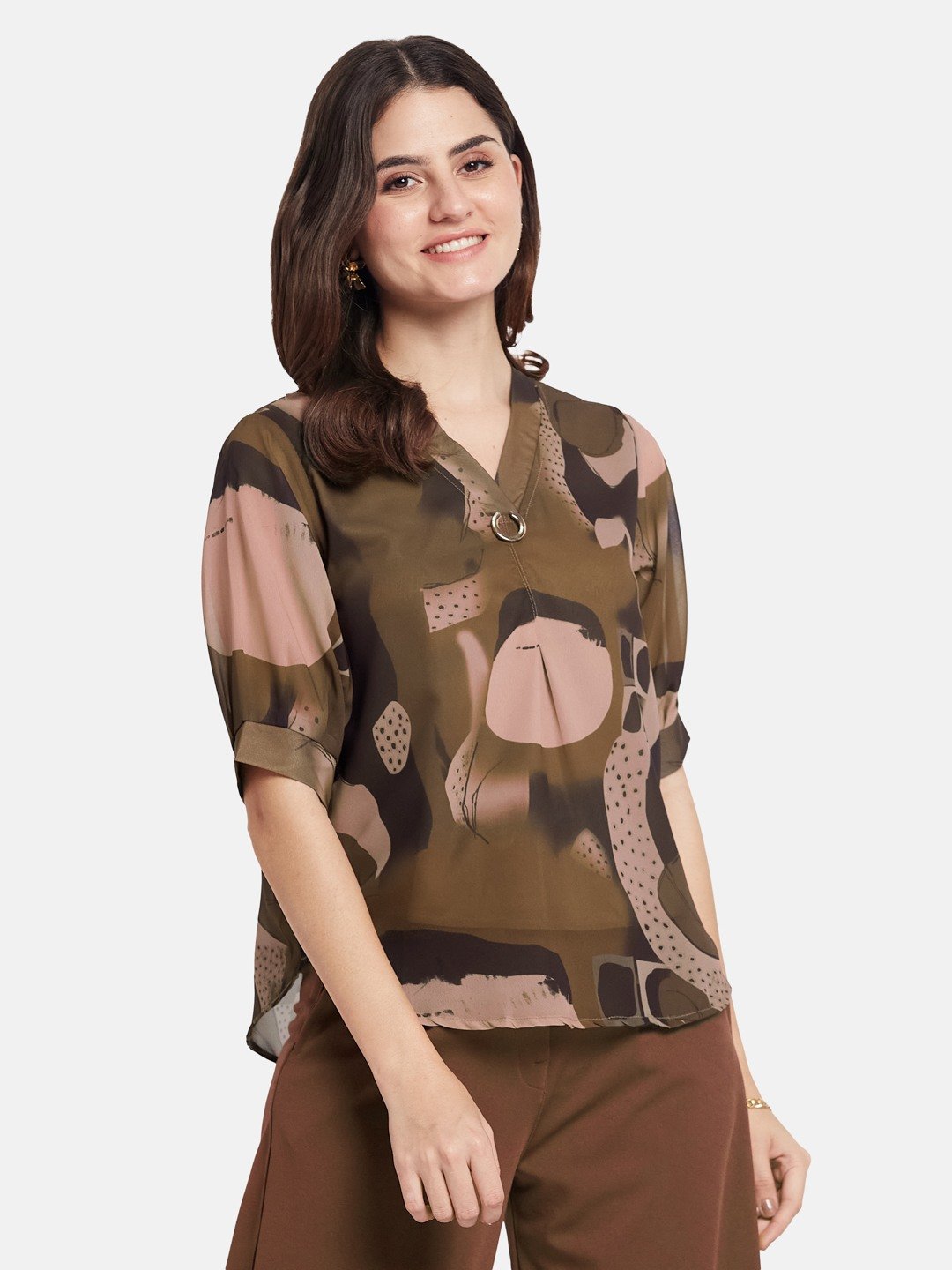 METTLE Women Print Cotton Top