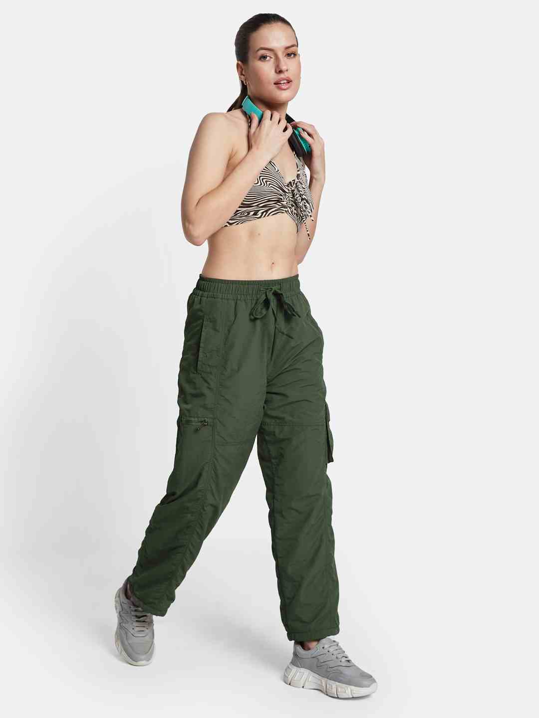 METTLE Women Mid Rise Regular Fit Cotton Track Pants