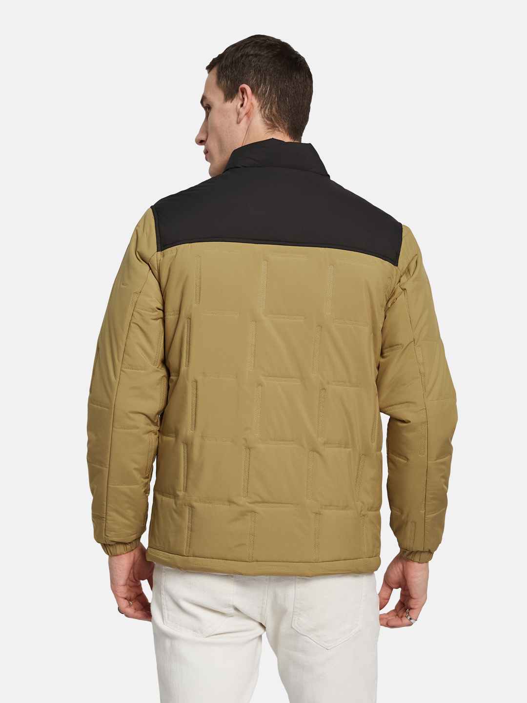 METTLE Men Colourblocked Bomber Jacket