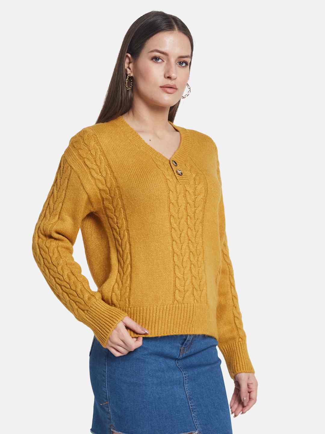 METTLE Women Cable Knit Cardigan