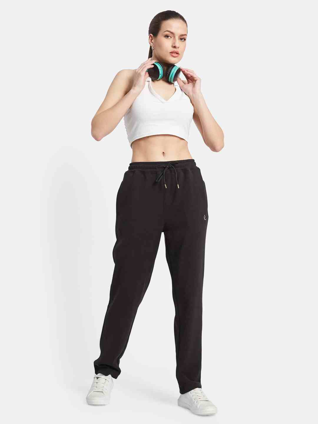 METTLE Women Cotton Mid Rise Track Pants