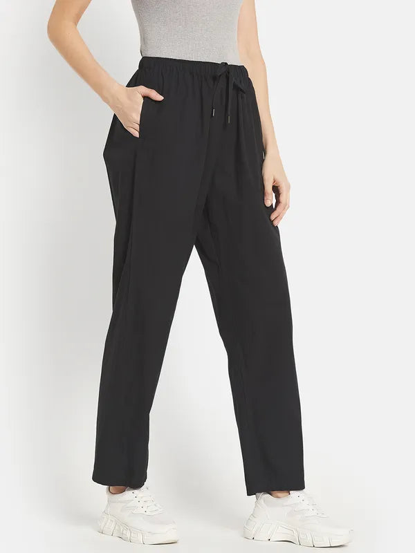 Women Solid Cotton Track Pants