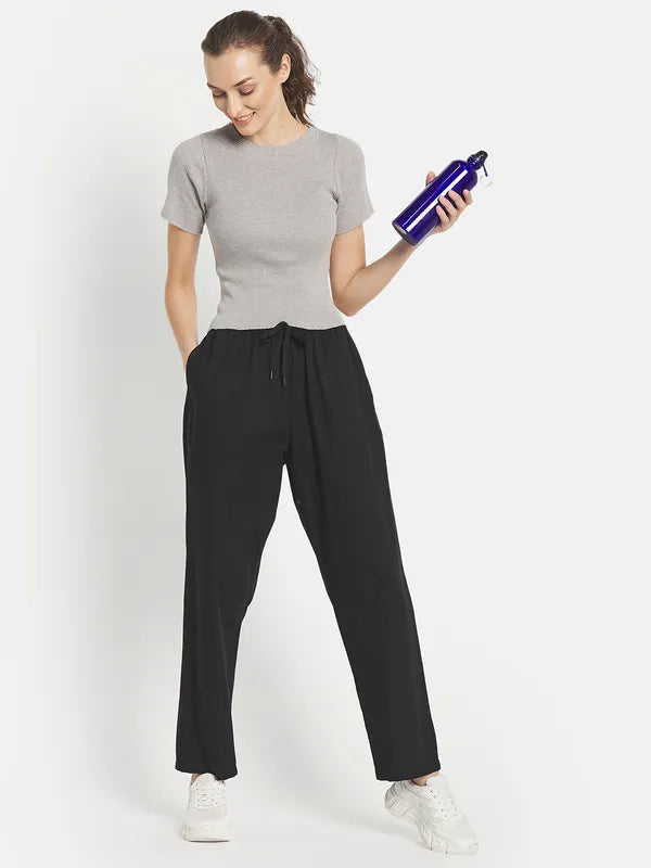 Women Solid Cotton Track Pants