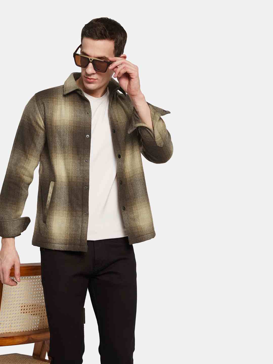 METTLE Men Opaque Colourblocked Casual Shirt