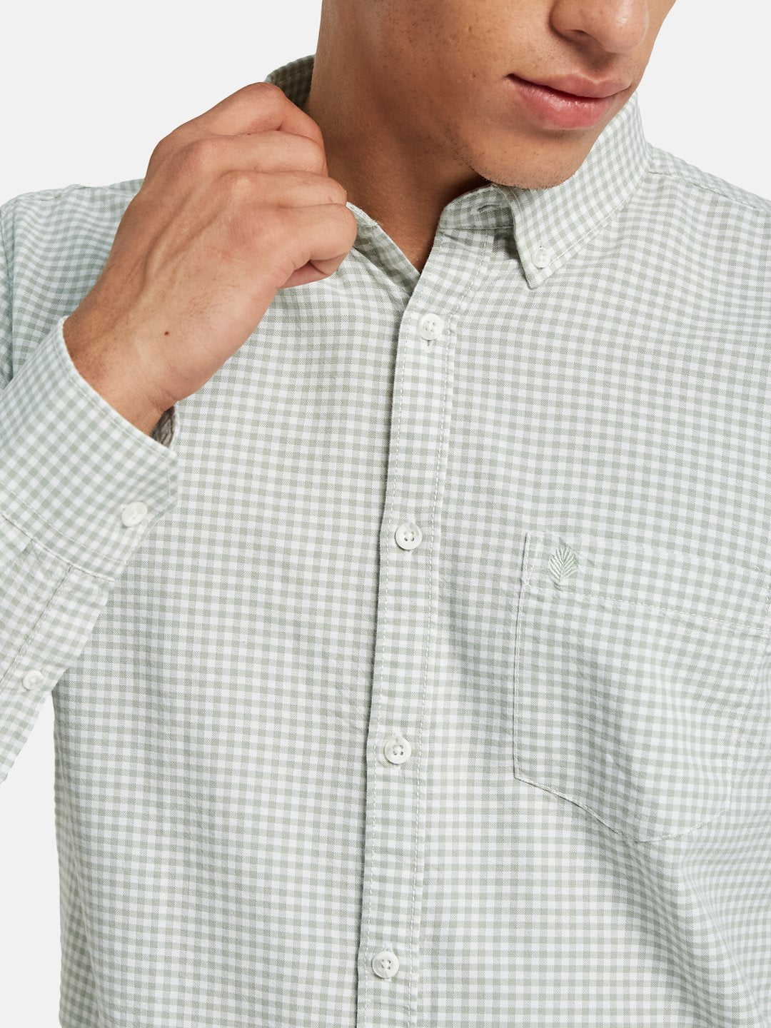 METTLE Checked Long Sleeves Spread Collar Cotton Opaque Regular Fit Casual Shirt