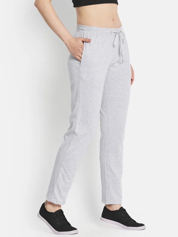 Women Grey Melange Trackpants
