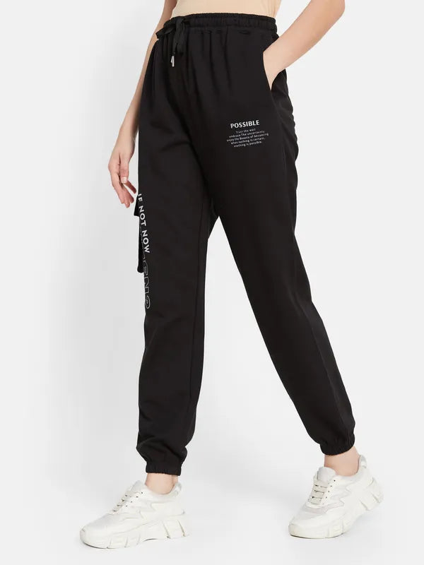 Typographic Print  Cargo Joggers