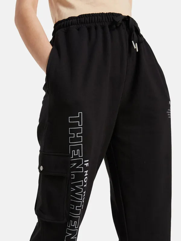 Typographic Print  Cargo Joggers