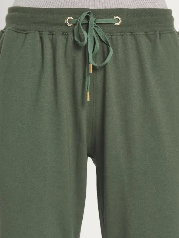 Women Solid Cotton Track Pants