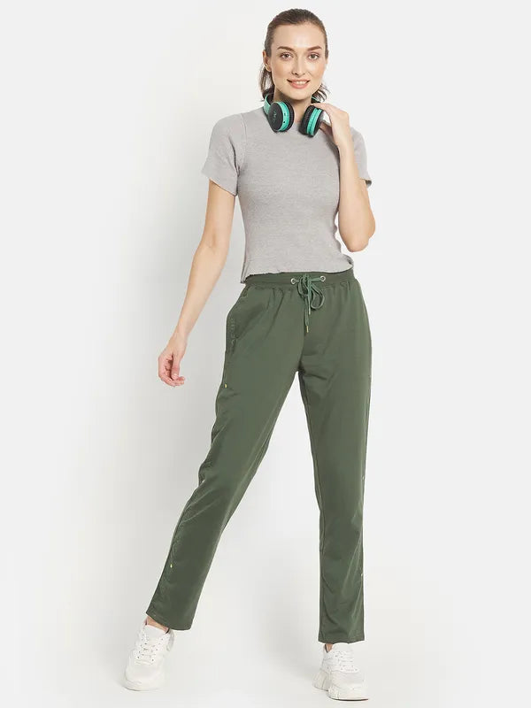 Women Solid Cotton Track Pants