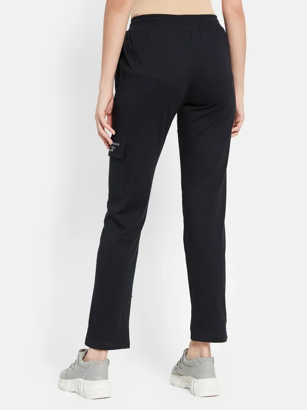Typographic Print Trackpants With Cargo Pockets