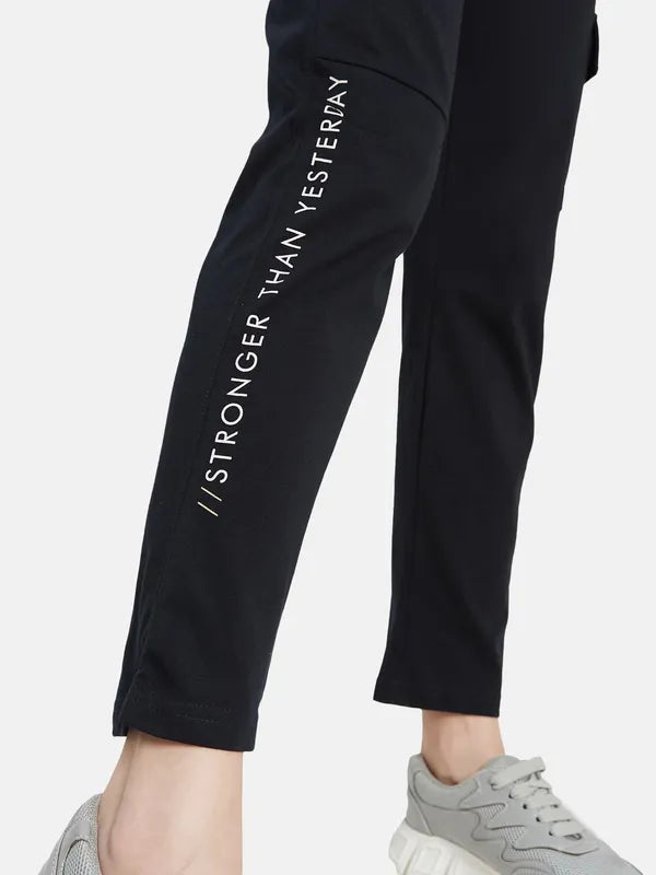 Typographic Print Trackpants With Cargo Pockets