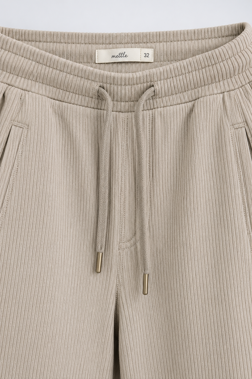 Women’s Light Sand Rib Knit Regular Fit Lower – Comfortable Casual Pants