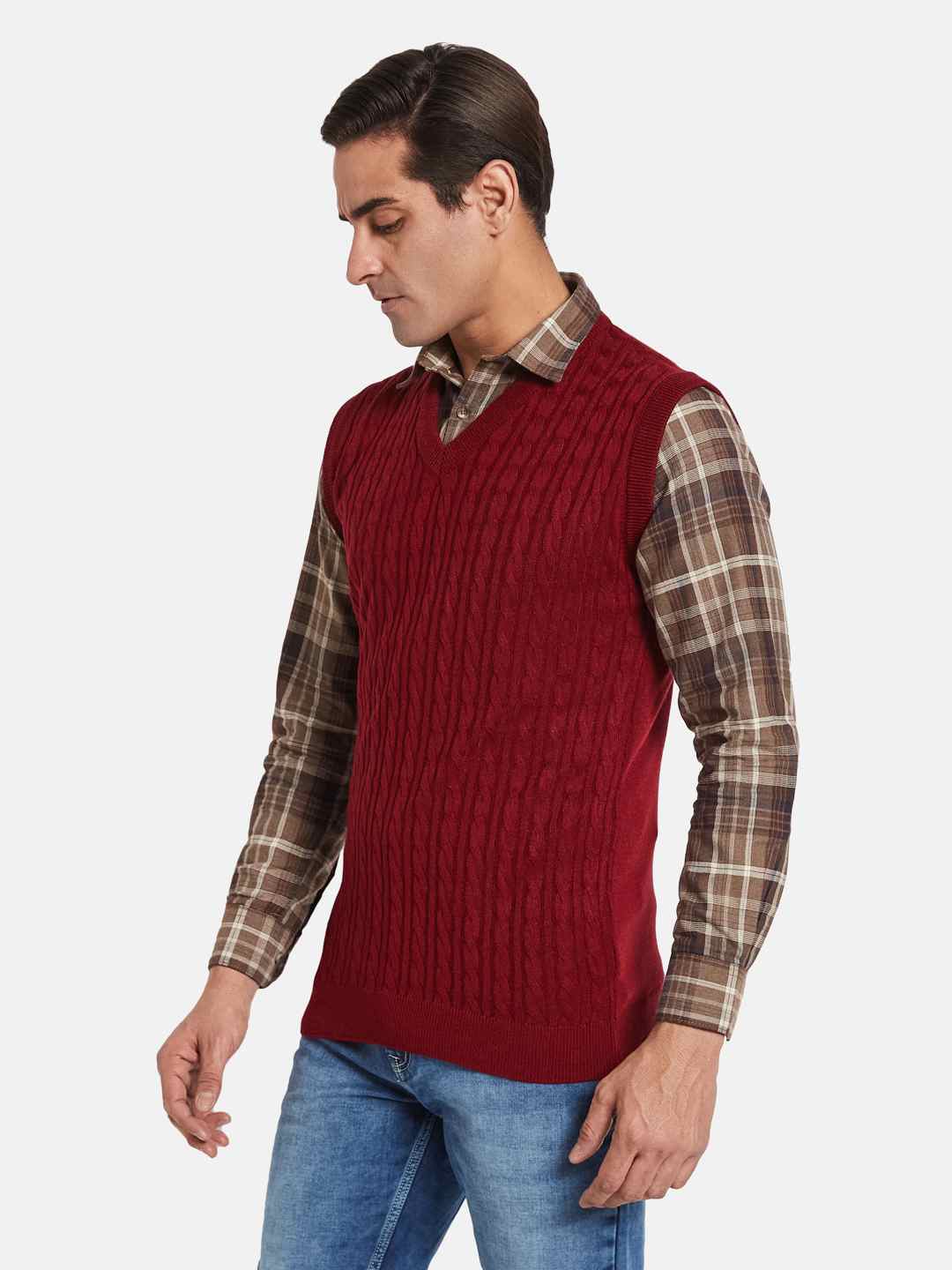 METTLE Men Cable Knit Sweater Vest