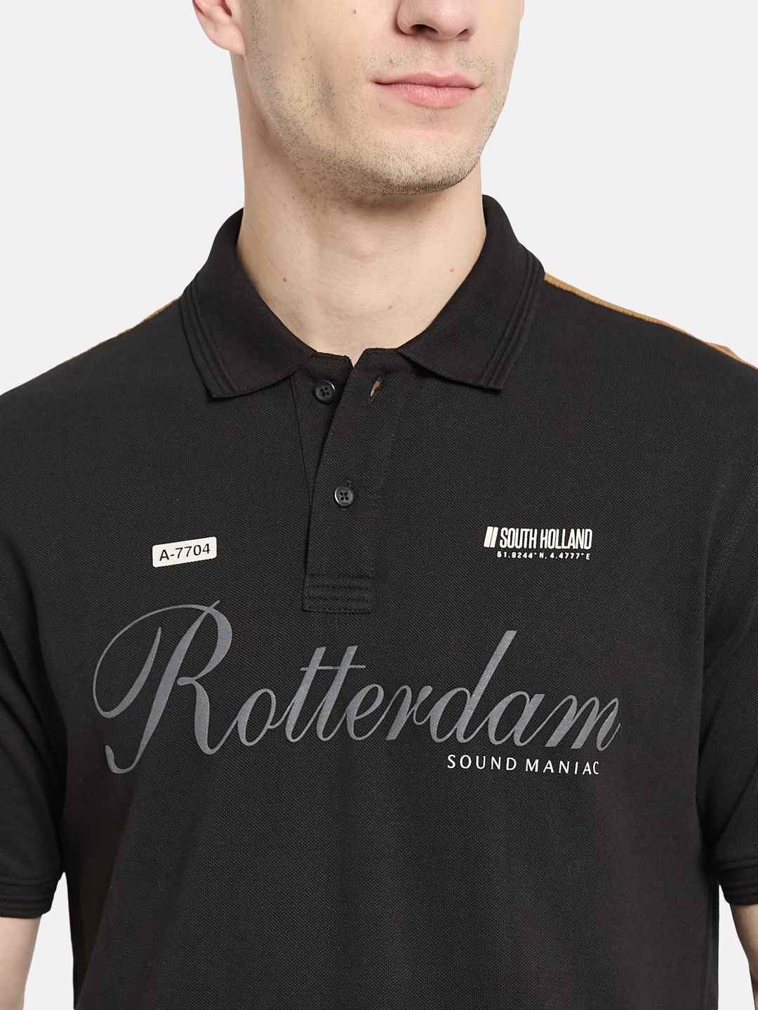 Octave Men Printed Polo Collar T-shirt