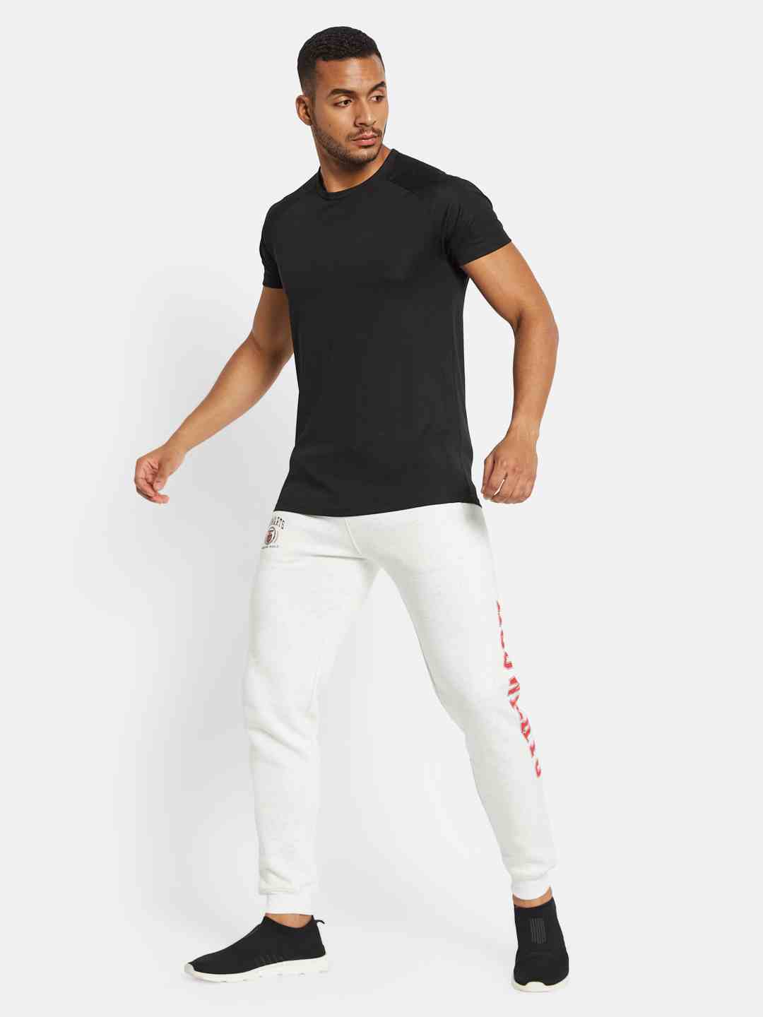 Octave Men Cotton Mid Rise Casual Solid Jogger