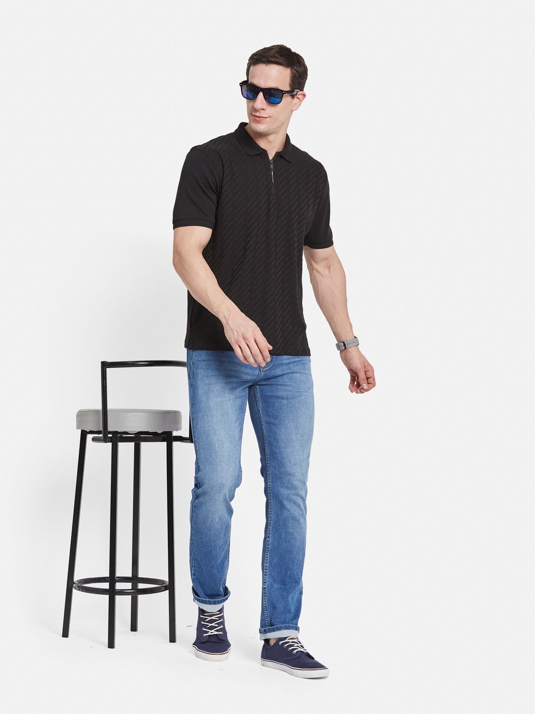 Octave Men Printed Polo Collar T-shirt