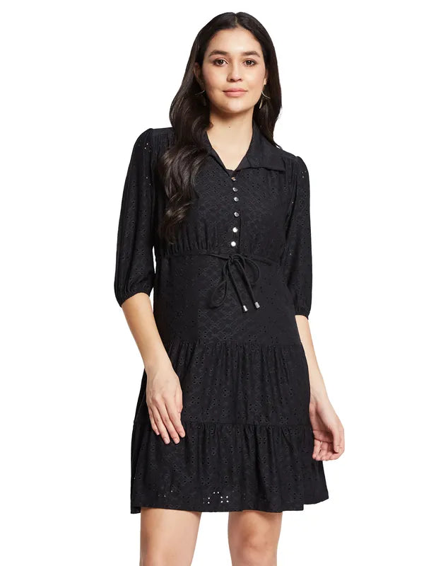 Mettle Shirt Collar Fit Flare Dress